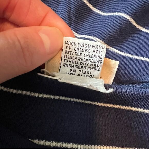 L.L.‎ Bean navy striped 3/4 sleeve dress. Size large - Picture 11 of 11